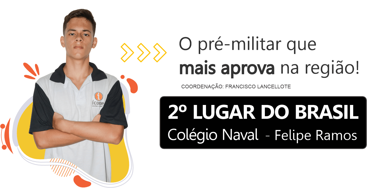 aluno do pré-militar do ícone colégio e curso, 2º lugar do Brasil no Colégio Naval